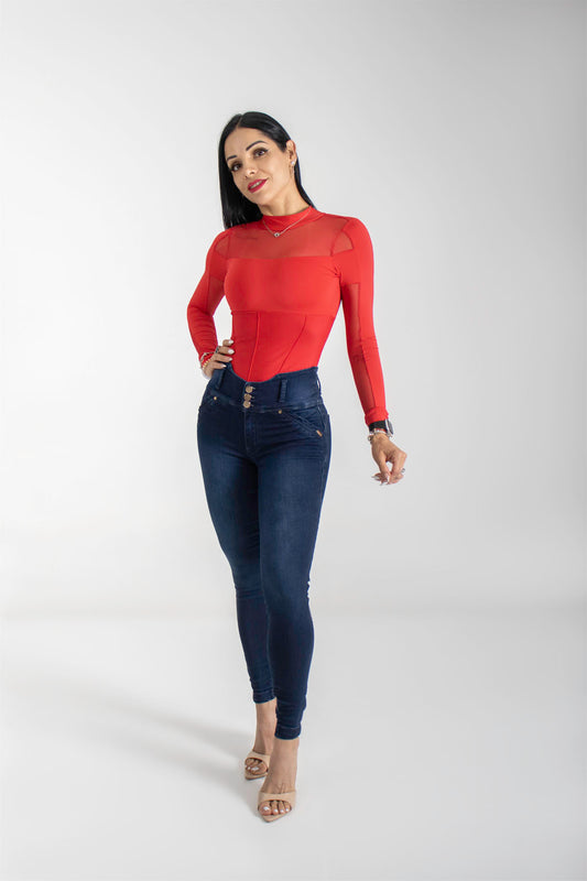 Jeans colombianos pretina ancha