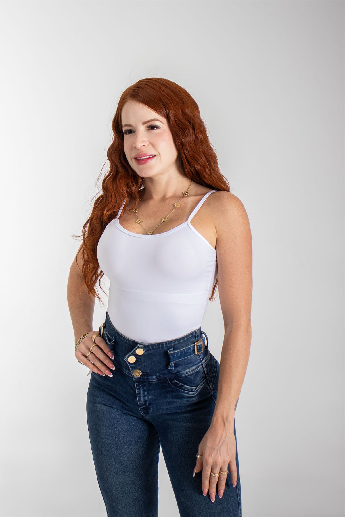 Jeans colombianos tiro alto 3 botones