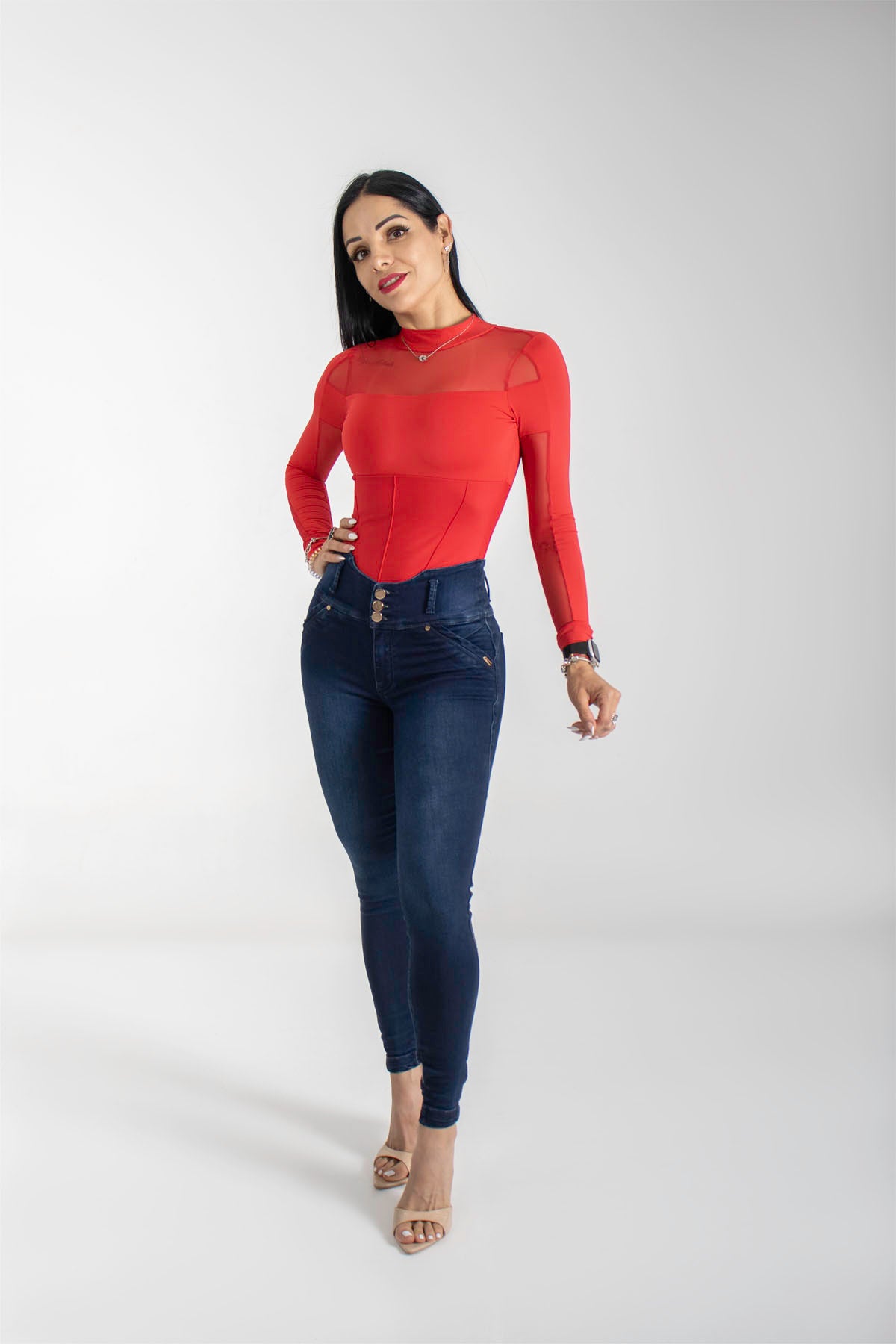 Jeans colombianos pretina ancha